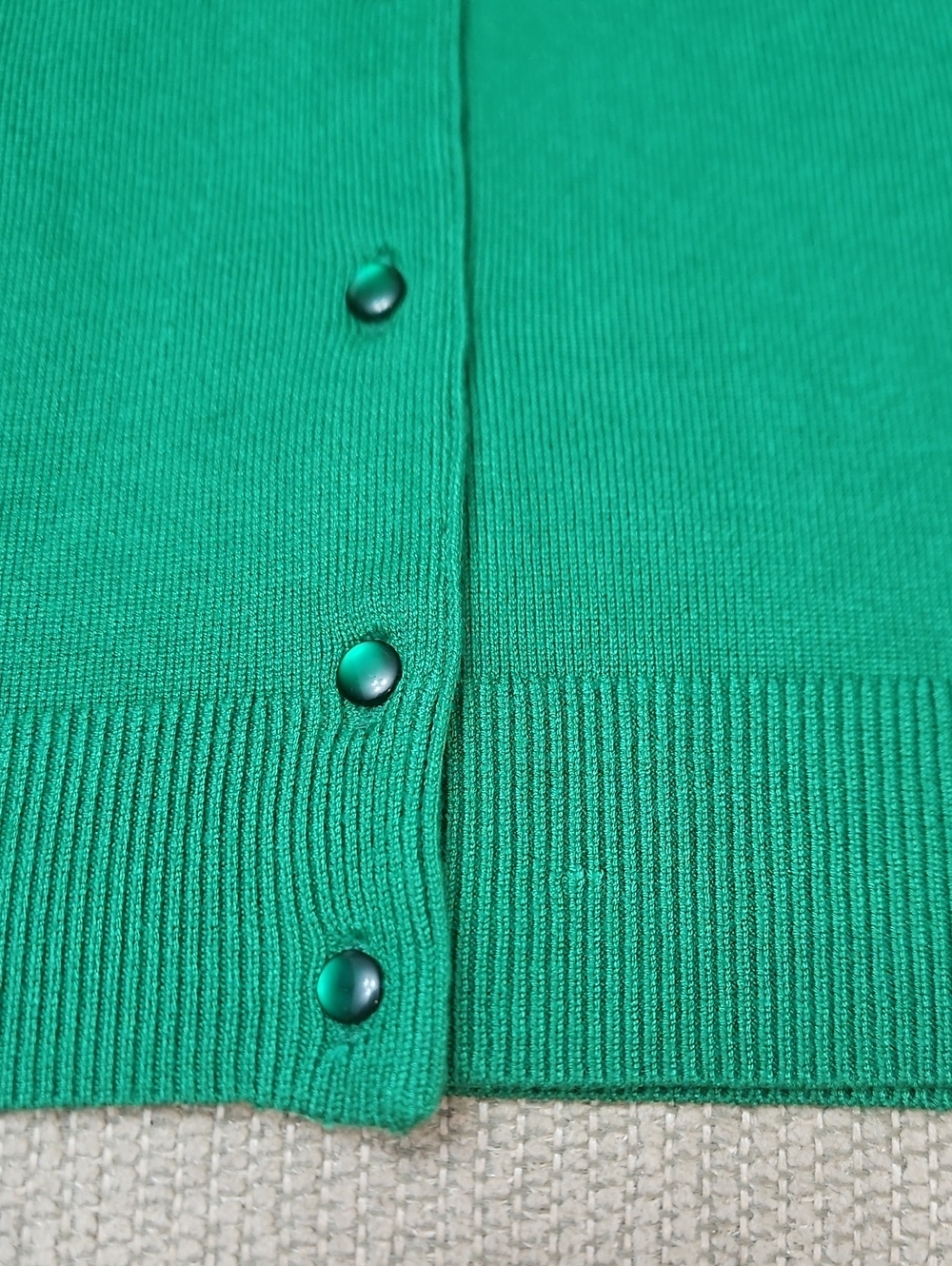 Cable & Gauge Cardigan Sweater Kelly Green Button Front Women's Large - Picture 11 of 11